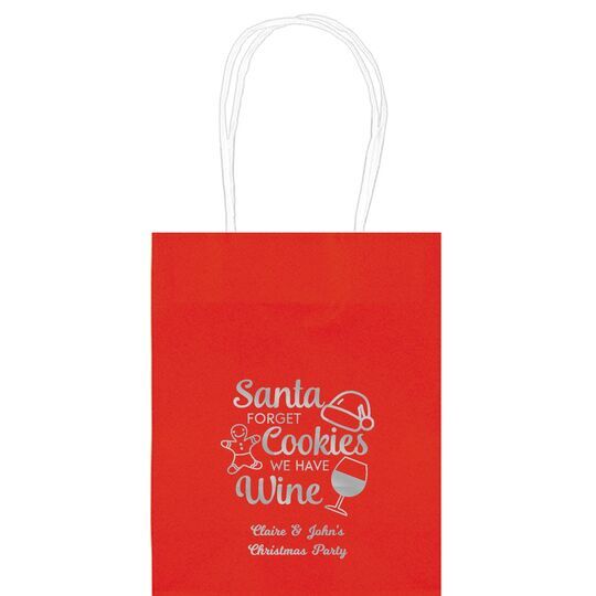Santa Forget Cookies Mini Twisted Handled Bags